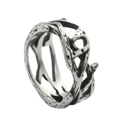 RTM1556 Stainless Steel Thorn Couple Rings Perfect Gift for Partners