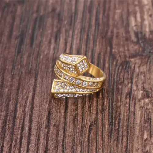 RTM350 Diamond Titanium Steel Women's Ring Elegant Clear Stainless Small Ring