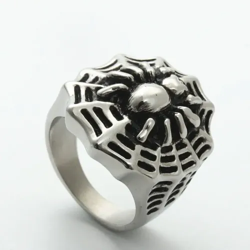 RTM2017 Punk Spider Web Ring Stainless Steel Jewelry for the Bold