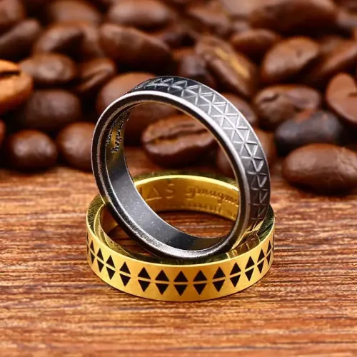 RTM2386 Takahashi Shield Etched Sawtooth Totem Ring Unisex Japanese Brand Jewelry