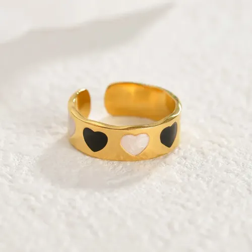RTM2538 18K Gold Plated Open Ring for Women Stainless Steel Love Design