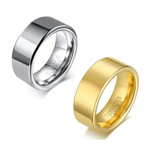 RTM78 Gold Men's Tungsten Steel Ring Durable Luxury Jewelry Piece