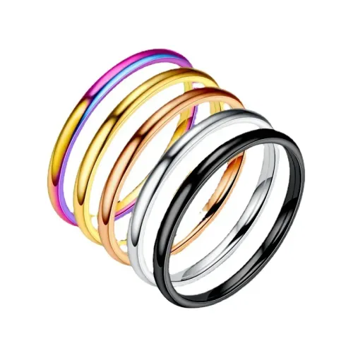 RTM1050 Slim Stainless Steel Female Ring Trendy Couple Accessories for Her