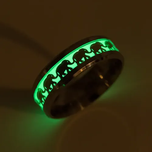 RTM1210 Glowing Elephant Ring Luminous Animal Series Jewelry for Trendsetters