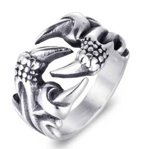 RTM2143 Dragon Claw Punk Ring Stainless Steel Devil Design for Edgy Style
