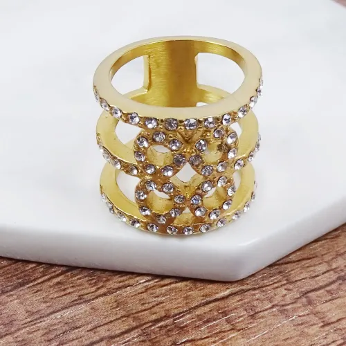 RTM415 Titanium Steel Men's Diamond Ring Women's Stainless Steel Hand Jewelry