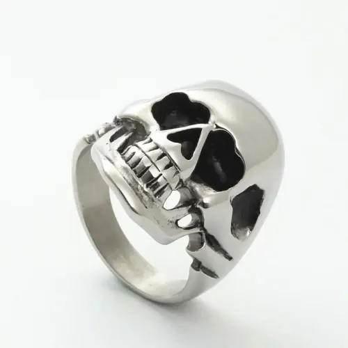 RTM1979 Punk Stainless Steel Skull Ring Shiny Ghost Head Jewelry for Men