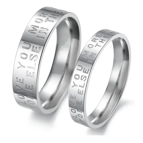 RTM2288 Stainless Steel Couple Rings for Men and Women Elegant Matching Set