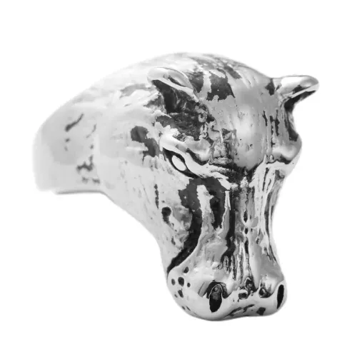 RTM1741 Hippopotamus Animal Punk Ring Stainless Steel Ornament for Men