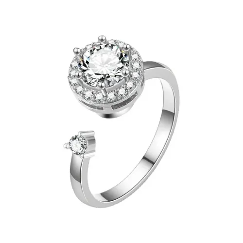 RTM693 Anti-Anxiety Rotating Chrysanthemum Zircon Ring Women's Decompression Jewelry