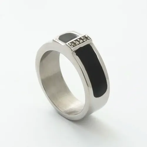 RTM2025 Punk Stainless Steel Drip Oil Ring Trendy Jewelry for Edgy Fashion