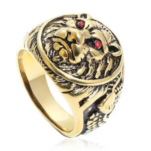 RTM2075 Lion Stainless Steel Ring for Men Bold Fashion Statement