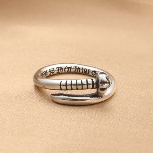 RTM1914 Floral Ornament Stainless Steel Nail Ring Elegant Flower Design Accessory