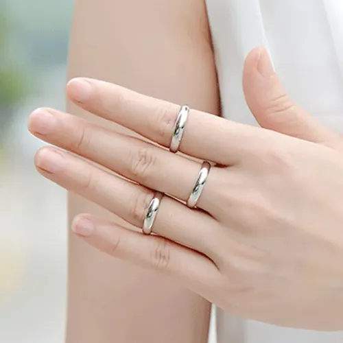 RTM1029 4MM Stainless Steel Couple Rings Sleek Jewelry for Lovebirds