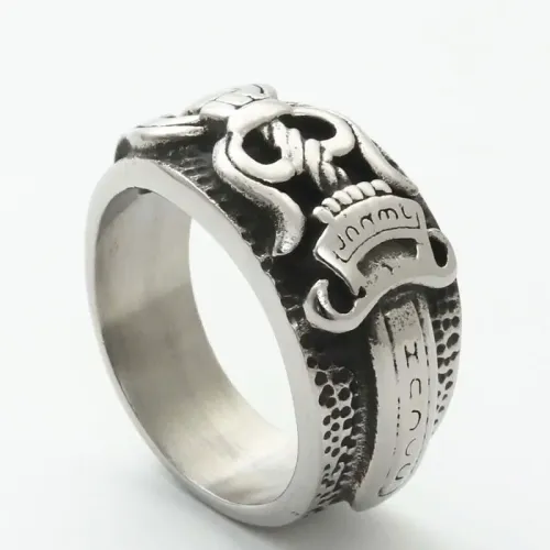 RTM1980 Punk Style Sword Ring Stainless Steel Fashion Accessory for Men