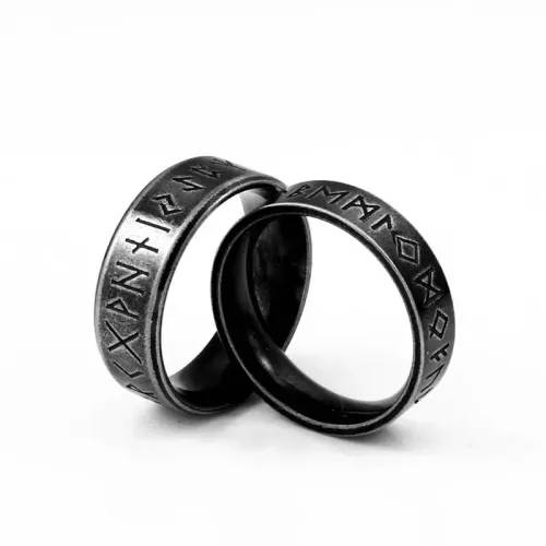 RTM2292 Viking Alphabet Rings for Men & Women Durable Stainless Steel