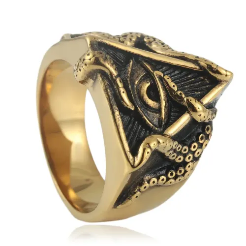 RTM1635 Masonic Ring with Triangle Eye Stainless Steel Freemasonry Jewelry