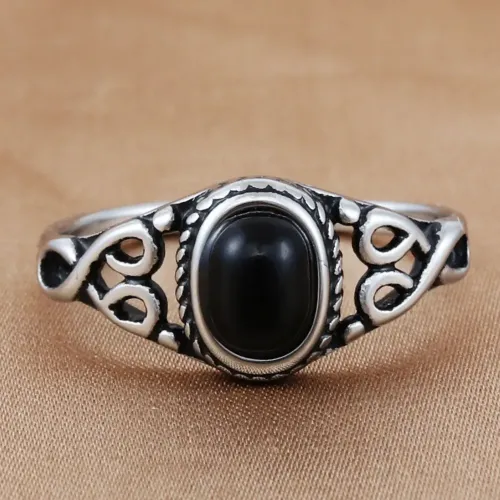 RTM1577 Stainless Steel Hollow Ring with Five-Pointed Trendy Jewelry