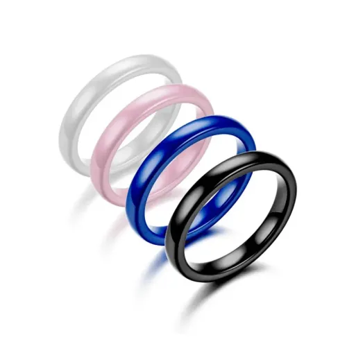 RTM687 3mm Ceramic Arc Couple Rings Women's Joint Tail Ring Set