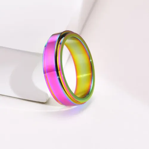 RTM20 Colorful Fantasy Titanium Steel Rotating Ring Unisex Stainless Steel Band