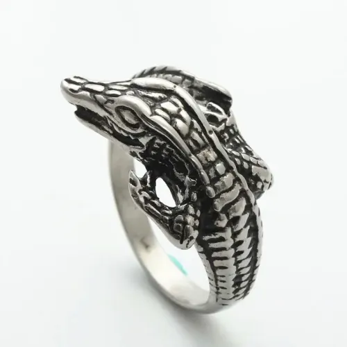 RTM2021 Punk Lizard Crocodile Ring Stainless Steel Jewelry for the Bold