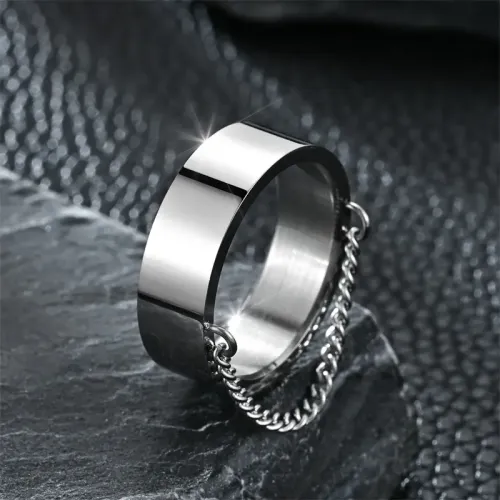 RTM706 Edgy Stainless Steel Chain Ring Punk Style Jewelry for Bold Looks