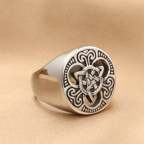 RTM1680 Viking Pattern Carved Stainless Steel Ring Norse Jewelry for Men