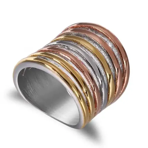 RTM222 Tri-Color Titanium Steel Ring Women's Stainless Steel Fashion Band