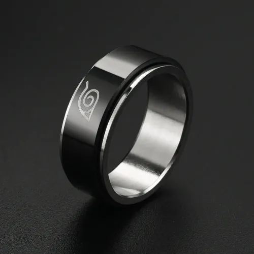 RTM2778 Affordable Rotating Black Naruto Ring Perfect Anime Fan Accessory