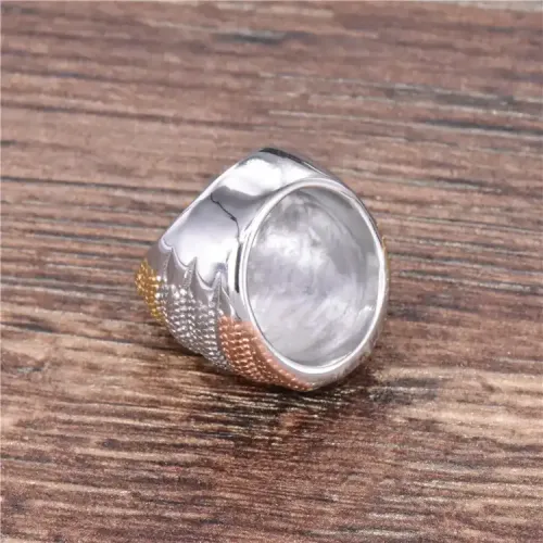 RTM211 Diamond Titanium Steel Fake Nail Ring Elegant Women's Jewelry Piece