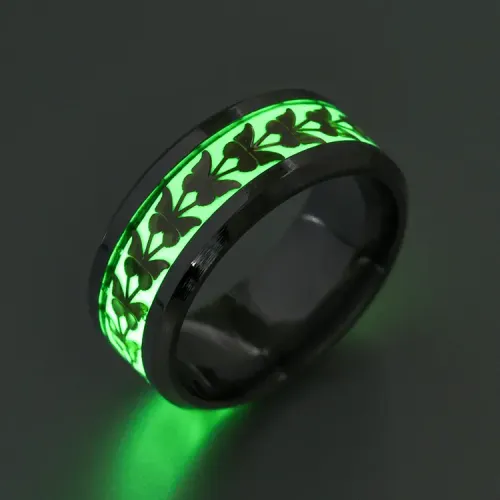 RTM2798 Fast-Selling Luminous Butterfly Ring Cute Fluorescent Concert Jewelry