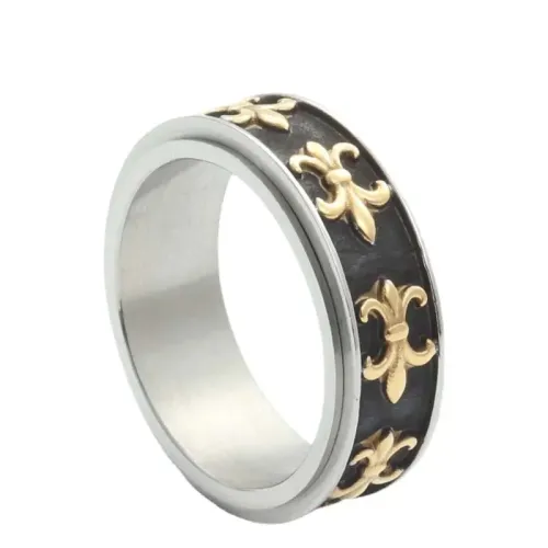 RTM1876 Children's Stainless Steel Cross-Shaped Flower Ring Delicate Jewelry