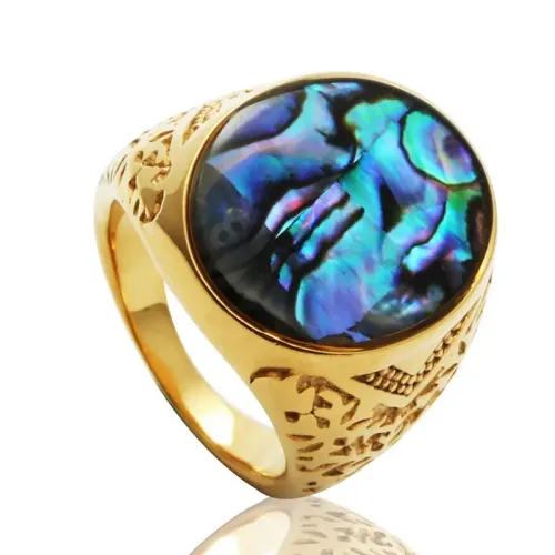 RTM2100 Colorful Shell Large Ring Stainless Steel Fashion Accessory