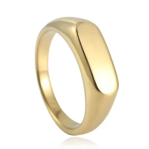 RTM1627 Elegant Women's Long Oval Stainless Steel Ring Fashionable Jewelry