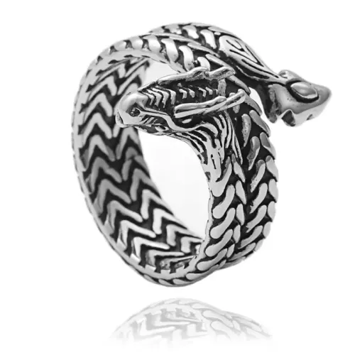 RTM1789 Multicolor Stainless Steel Snake Ring Exotic Animal Jewelry for Men & Women