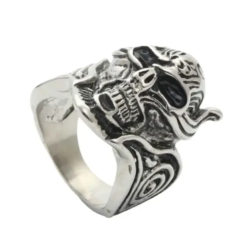RTM1958 Skull Throne Punk Ring Stainless Steel Fashion Accessory for Men