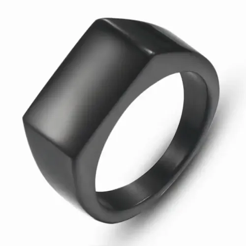 RTM530 Men's Rectangular Stainless Steel Ring Modern Jewelry Accessory