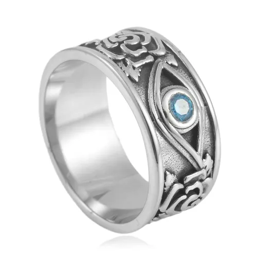 RTM1624 Rattan Flower Men's Ring 8MM Stainless Steel Band Design #2