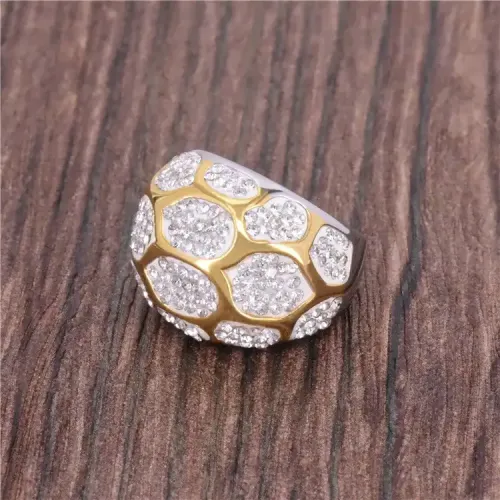 RTM368 Middle Eastern Rhinestone Ring Women's Stainless Steel Clay Banquet Jewelry