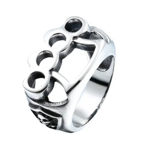RTM2306 Stainless Steel Motorcycle Ring for Men Bold Punch Design Jewelry