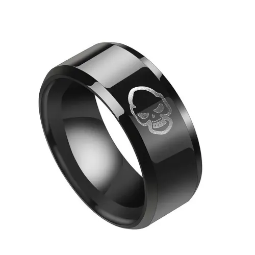 RTM2627 Sleek Multi-Marking Stainless Steel Men's Band Simple & Stylish Ring