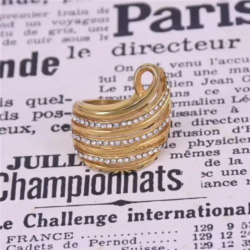 RTM451 Zircon Diamond Ring for Women Small Stainless Steel Ladies' Band