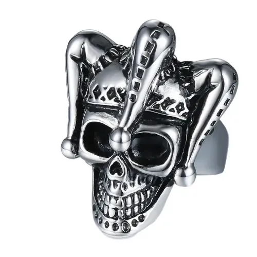 RTM516 Skull Clown Stainless Steel Ring Bold Casting Jewelry for Men