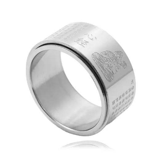 RTM1719 Buddha Punk Ring Stainless Steel Buddhist Inspired Jewelry for Men