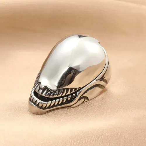 RTM1858 Stainless Steel Shark Head Ring Marine Animal Inspired Men's Jewelry