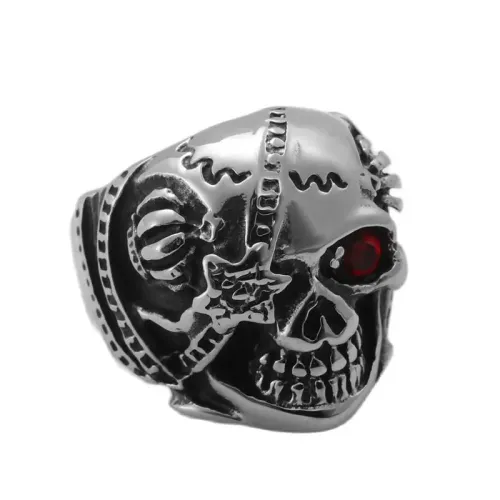 RTM1848 Diamond Skull Ring Stainless Steel Gothic Jewelry for Men