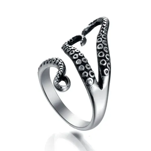 RTM2470 Adjustable Octopus Ring Geometric Punk Style Stainless Steel Night Design