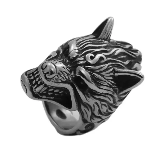 RTM1855 Wolf Ring for Men Stainless Steel Animal Inspired Jewelry