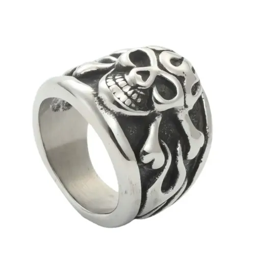RTM1932 Pirate Skull Ring Punk Stainless Steel Jewelry for Edgy Style