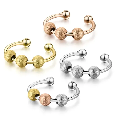 RTM2719 Blue Devil Eye Ring Rotatable Anti-Anxiety & Stress-Reducing Jewelry